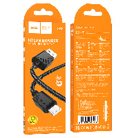 Hoco USB-Type-C X113 ткан оплетка 3A.1 m.черный